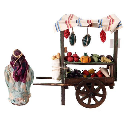 Carrito frutas belén napolitano 12 cm terracota 4