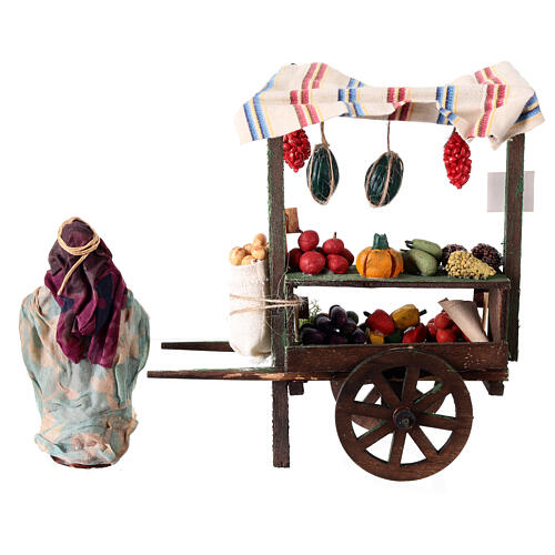 Neapolitan nativity scene fruit wagon 12 cm terracotta 4