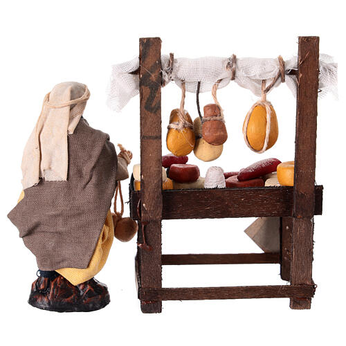 Market stall with charcuterie and salesman for 8 cm Neapolitan Nativity Scene 4