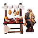 Market stall with charcuterie and salesman for 8 cm Neapolitan Nativity Scene s1