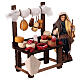 Market stall with charcuterie and salesman for 8 cm Neapolitan Nativity Scene s3