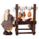 Market stall with charcuterie and salesman for 8 cm Neapolitan Nativity Scene s4