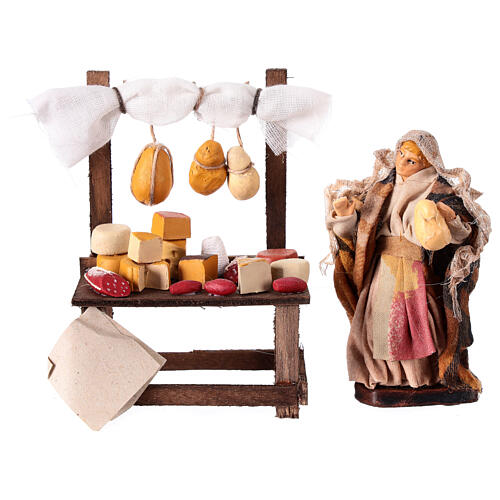 Charcuterie stall for Neapolitan Nativity Scene with 10 cm terracotta figurine 1