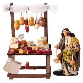 Neapolitan nativity scene 12 cm terracotta cured meat counter