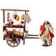 Charcuterie cart with seller, 10 cm terracotta Neapolitan Nativity Scene s1