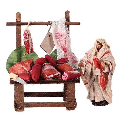 Étal viande terre cuite 6 cm crèche napolitaine 1