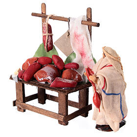 Terracotta meat counter 6 cm Neapolitan nativity scene