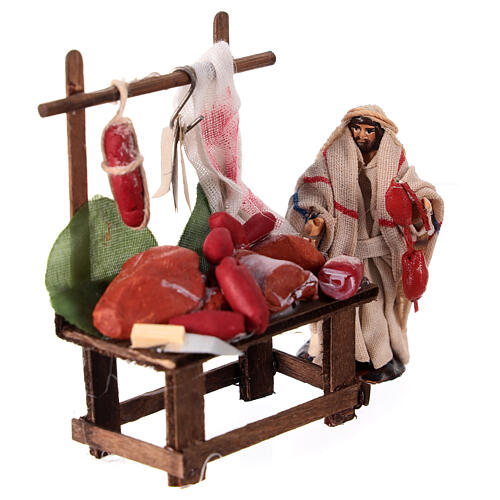 Terracotta meat counter 6 cm Neapolitan nativity scene 3