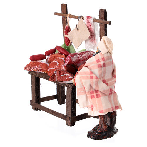Market stall with meat and seller for 8 cm Neapolitan Nativity Scene 2