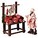 Market stall with meat and seller for 8 cm Neapolitan Nativity Scene s1