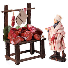 Meat counter 8 cm Neapolitan terracotta nativity scene