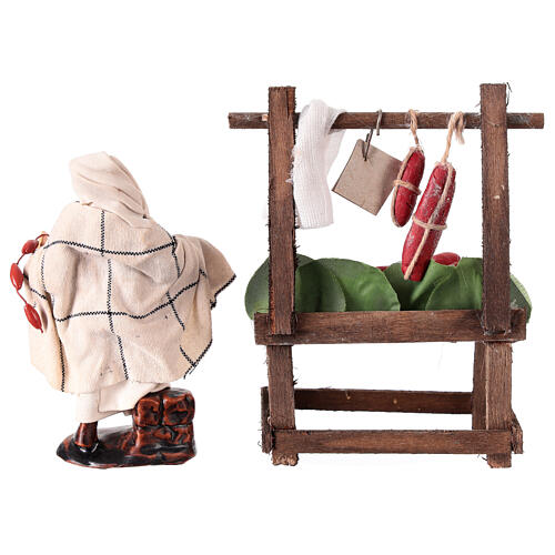 Meat stall for Neapolitan Nativity Scene with 10 cm terracotta figurine 4