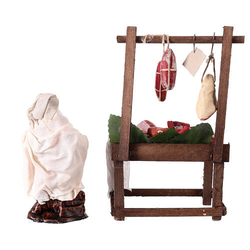 Mostrador carne belén napolitano h 12 cm terracota 4