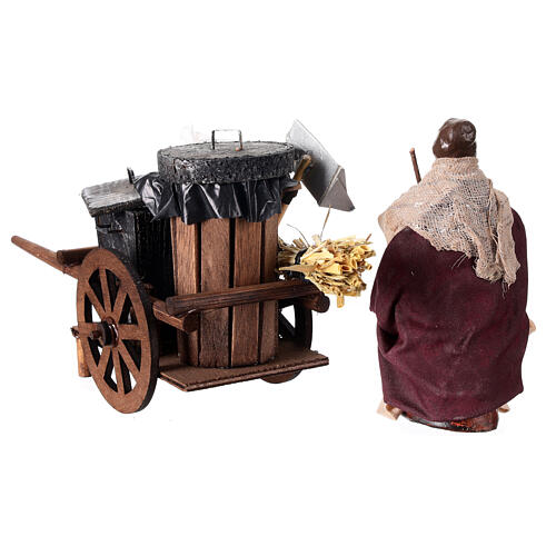 Wózek sprzątającego ulice do szopki neapolitańskiej 12 cm, terakota 4