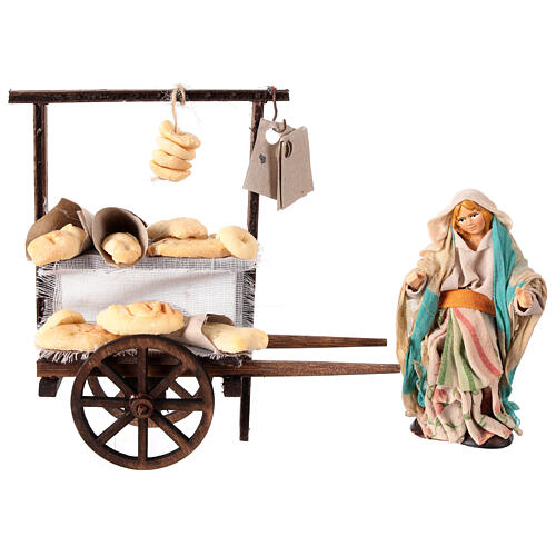 Bread cart for 10 cm Neapolitan Nativity Scene 1