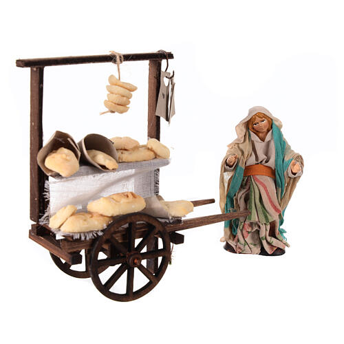 Bread cart for 10 cm Neapolitan Nativity Scene 2