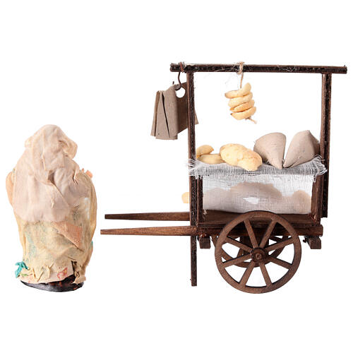 Bread wagon 10 cm Neapolitan terracotta nativity scene 4