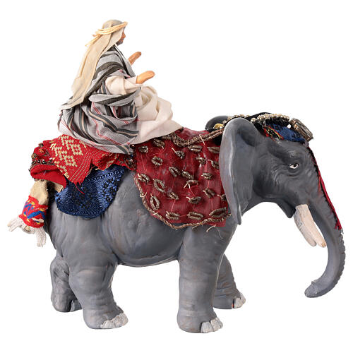 Arab man on a decorated elephant for 10 cm Neapolitan Nativity Scene 5