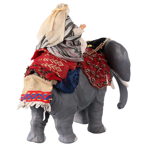 Arab man on a decorated elephant for 10 cm Neapolitan Nativity Scene 6