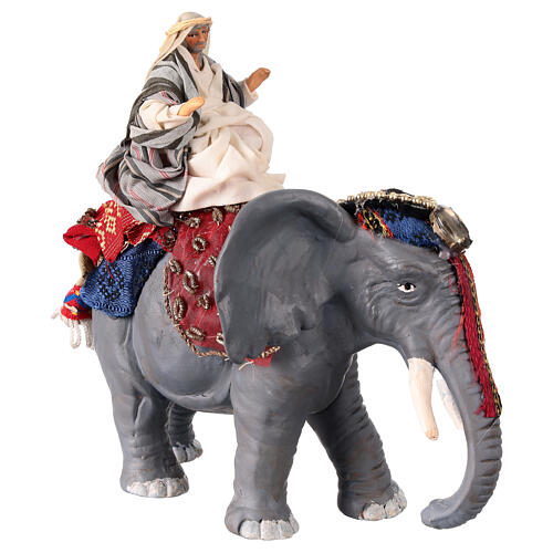 Homme arabe sur éléphant décoré crèche napolitaine 10 cm 4