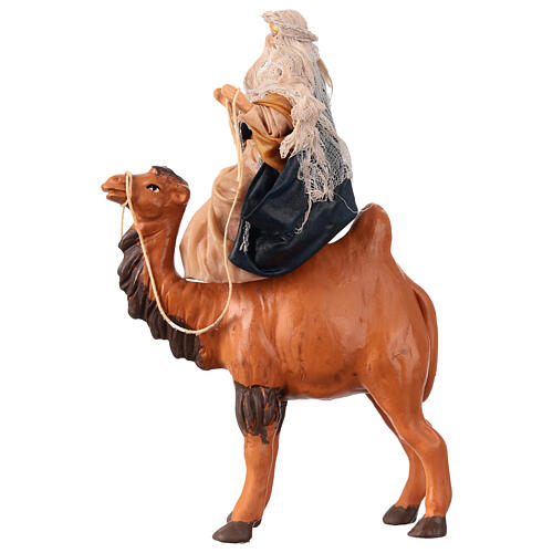 White Wise Man on a camel for 10 cm Neapolitan Nativity Scene 1