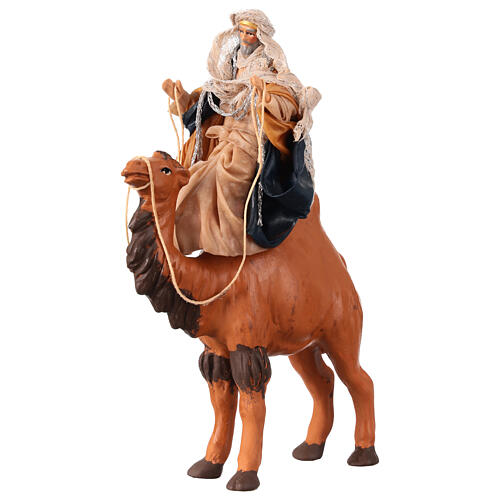 White Wise Man on a camel for 10 cm Neapolitan Nativity Scene 2