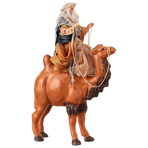 White Wise Man on a camel for 10 cm Neapolitan Nativity Scene 4