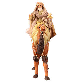 Wise Man with open arms on a camel for 10 cm Neapolitan Nativity Scene