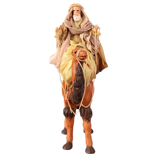 Wise Man with open arms on a camel for 10 cm Neapolitan Nativity Scene 2