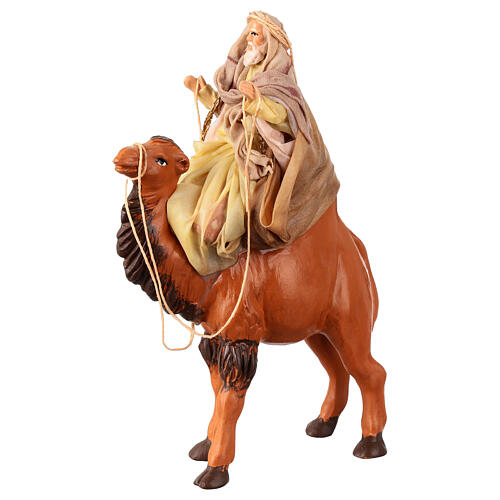 Wise Man with open arms on a camel for 10 cm Neapolitan Nativity Scene 3