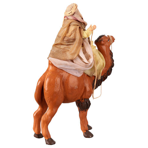 Wise Man with open arms on a camel for 10 cm Neapolitan Nativity Scene 5