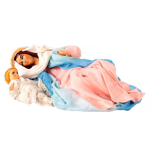 Heilige Familie – für 10 cm Krippe, Terrakotta, neapolitanischer Stil 2