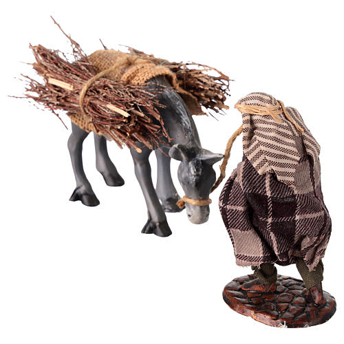 Man pulling a donkey for 10 cm Neapolitan Nativity Scene 2