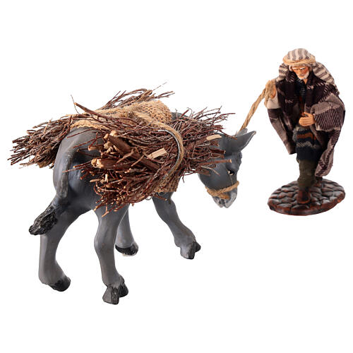 Man pulling a donkey for 10 cm Neapolitan Nativity Scene 3