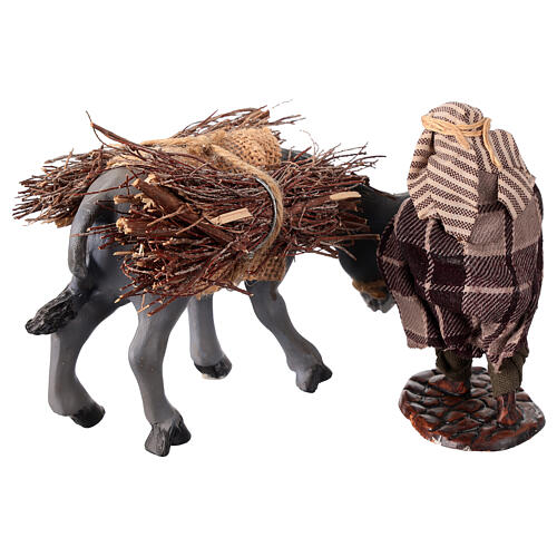 Man pulling a donkey for 10 cm Neapolitan Nativity Scene 5