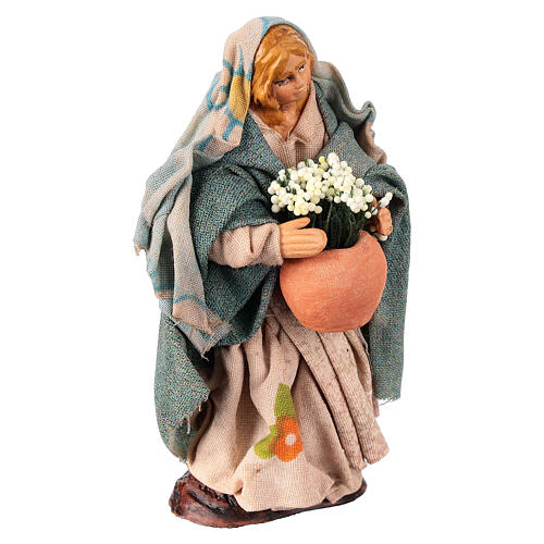 Woman florist Neapolitan nativity scene 10 cm 3