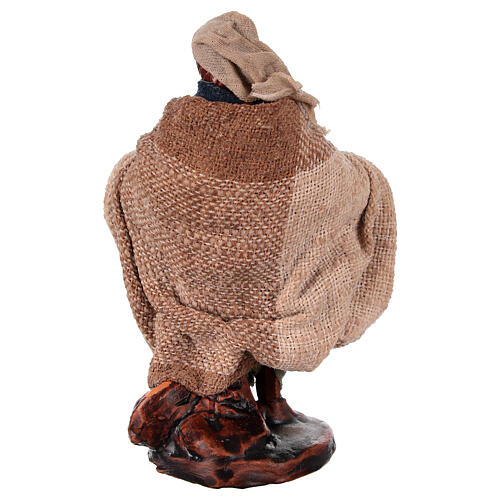 Bauer mit Trauben, Krippenfigur, Terrakotta, neapolitanische Krippe, für 10 cm Krippe 4