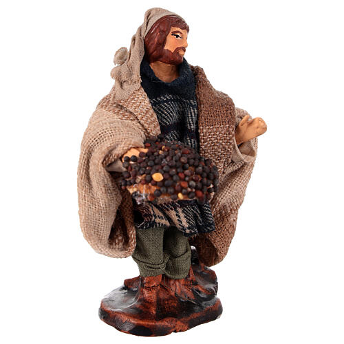 Peasant with grapes for 10 cm Neapolitan Nativity Scene 3