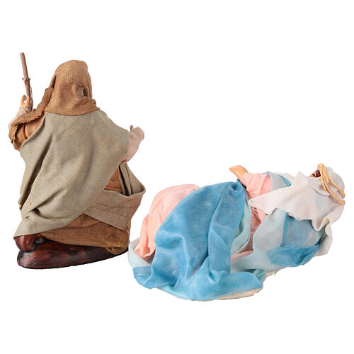 Nativité allongée crèche napolitaine 12 cm 5