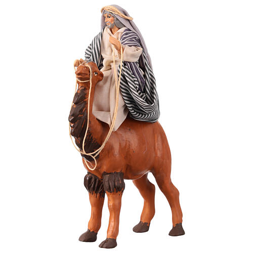 Arab man on a camel for 12 cm Neapolitan Nativity Scene 2