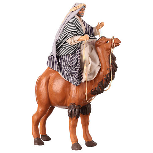 Arab man on a camel for 12 cm Neapolitan Nativity Scene 4