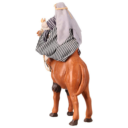 Arab man on a camel for 12 cm Neapolitan Nativity Scene 5