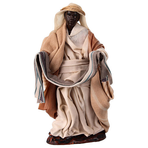 Statuina venditore di stoffe moro 12 cm presepe napoletano 1