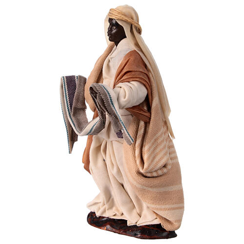 Statuina venditore di stoffe moro 12 cm presepe napoletano 2