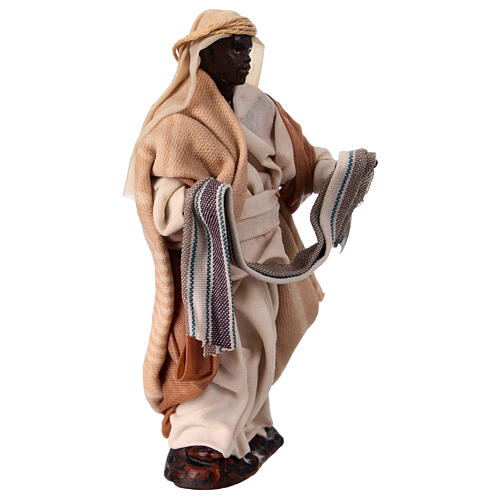 Statuina venditore di stoffe moro 12 cm presepe napoletano 3