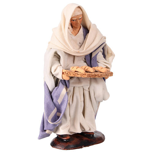 Estatueta homem árabe com pão presépio napolitano 12 cm 3