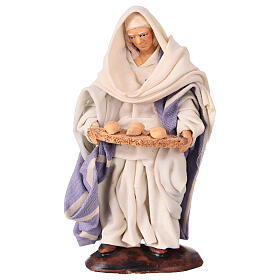Arabic figurine with bread, Neapolitan nativity scene 12 cm