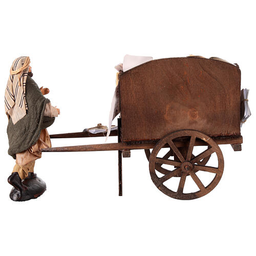 Carro edicolante con statuina presepe napoletano 12 cm 4