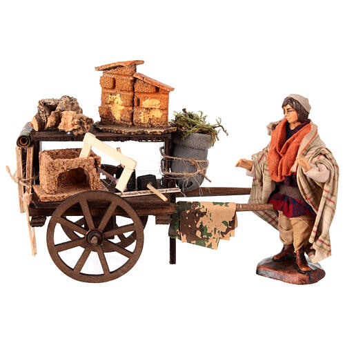 Presepist with cart for 10 cm Neapolitan Nativity Scene 1