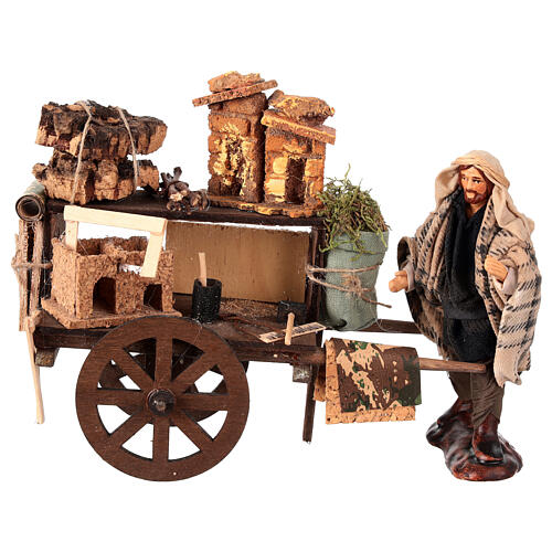 Cart with presepist and settings for 12 cm Neapolitan Nativity Scene 1